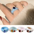 thumbnail image 2 of Women Resin Ring Rhinestone Irregular Wide Chunky Ring Finger Ring Knuckle Ring, 2 of 10