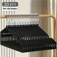 thumbnail image 3 of 10/20 pieces heavy duty metal non-marking non-slip groove hangers for bathroom, bedroom, wardrobe, closet, home, dormitory, etc. Made of 40-50g high manganese steel, standard hangers, 3 of 9