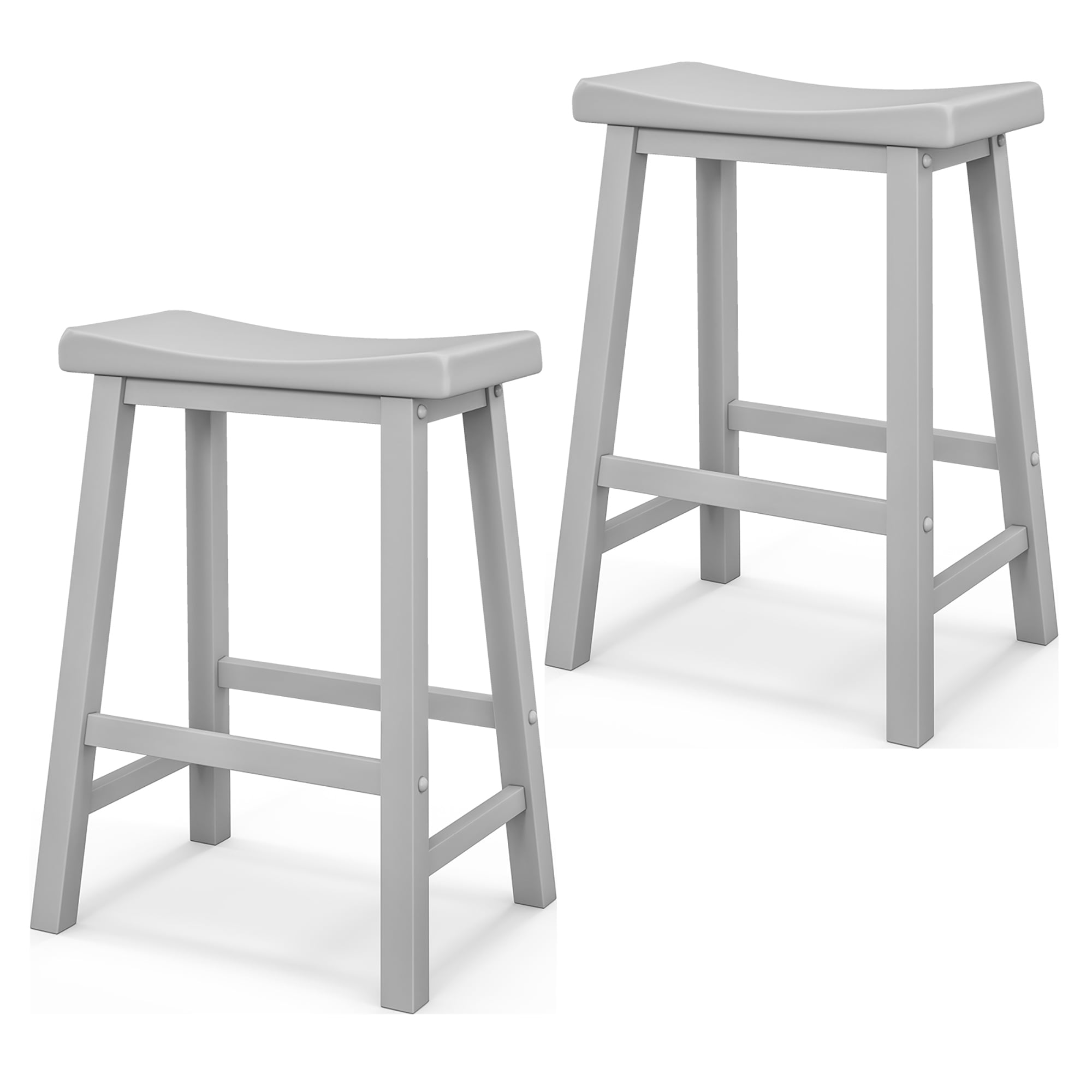 Costway Set of 2 Saddle Bar Stools Counter Height Dining Chairs with