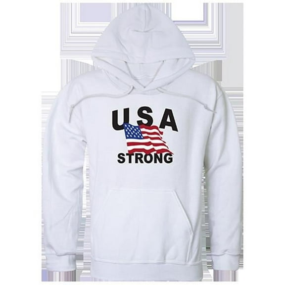 USA Strong 4 Graphic Pullover Sweatshirt, White - Extra Large