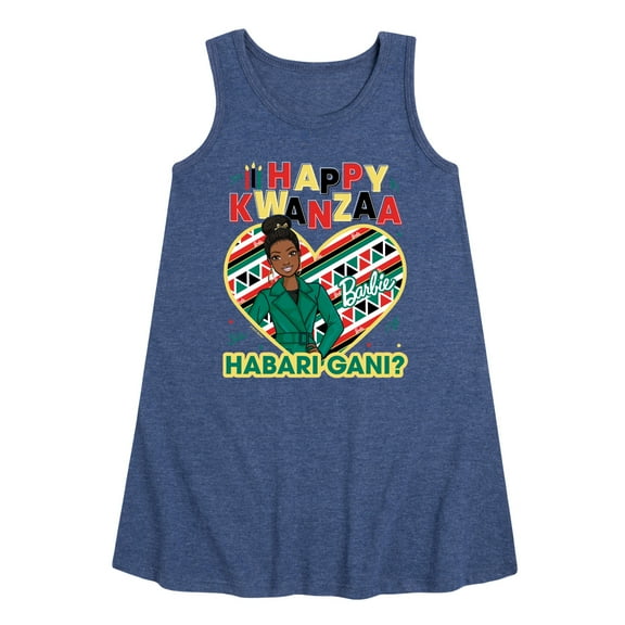 Barbie - Winter Holidays - Happy Kwanzaa Habari Gani - Toddler & Youth Girls A-line Dress