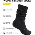 thumbnail image 2 of Womens Scrunch Crew Socks Retro Soft Cotton Cozy Slouchy Socks for Sneakers Boot 3 Pairs, 2 of 6