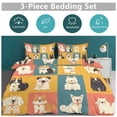 thumbnail image 5 of 3 Pcs Soft Bedding Set, Includes 1 Duvet Cover with Zipper And 2 Pillow,Shams Cartoon Cute Dog King(102"×90"), 5 of 8
