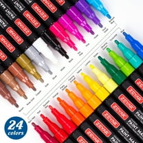 ZEYAR Paint Markers, Expert of Rock Painting, Fine Point 24 Colors, AP Certified. Permanent Ink & Waterproof, Works on Rock, Wood, Glass, Metal, Ceramic and More (24 Colors Fine Point)