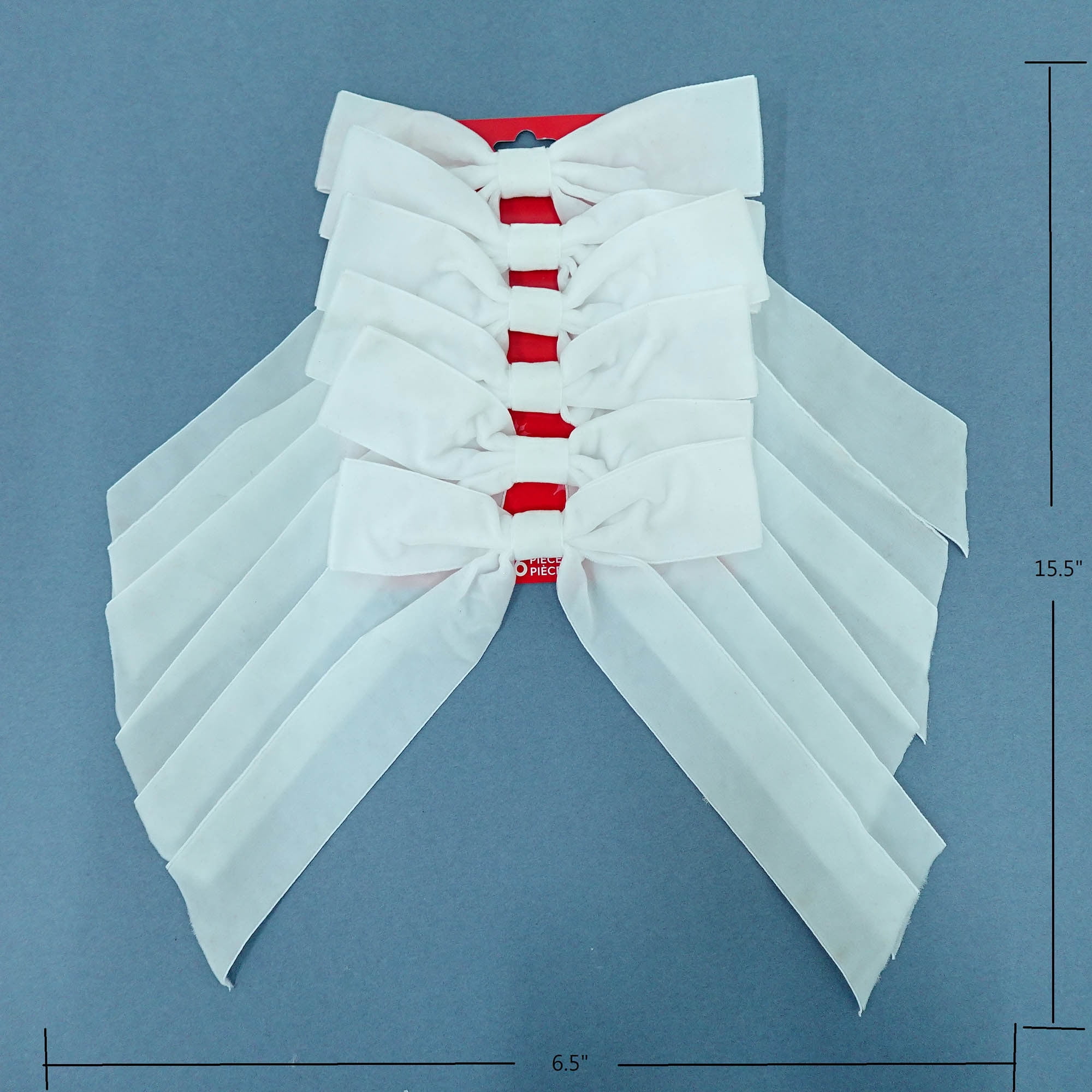 Holiday Time 6 Pack White Christmas Bow Decorations