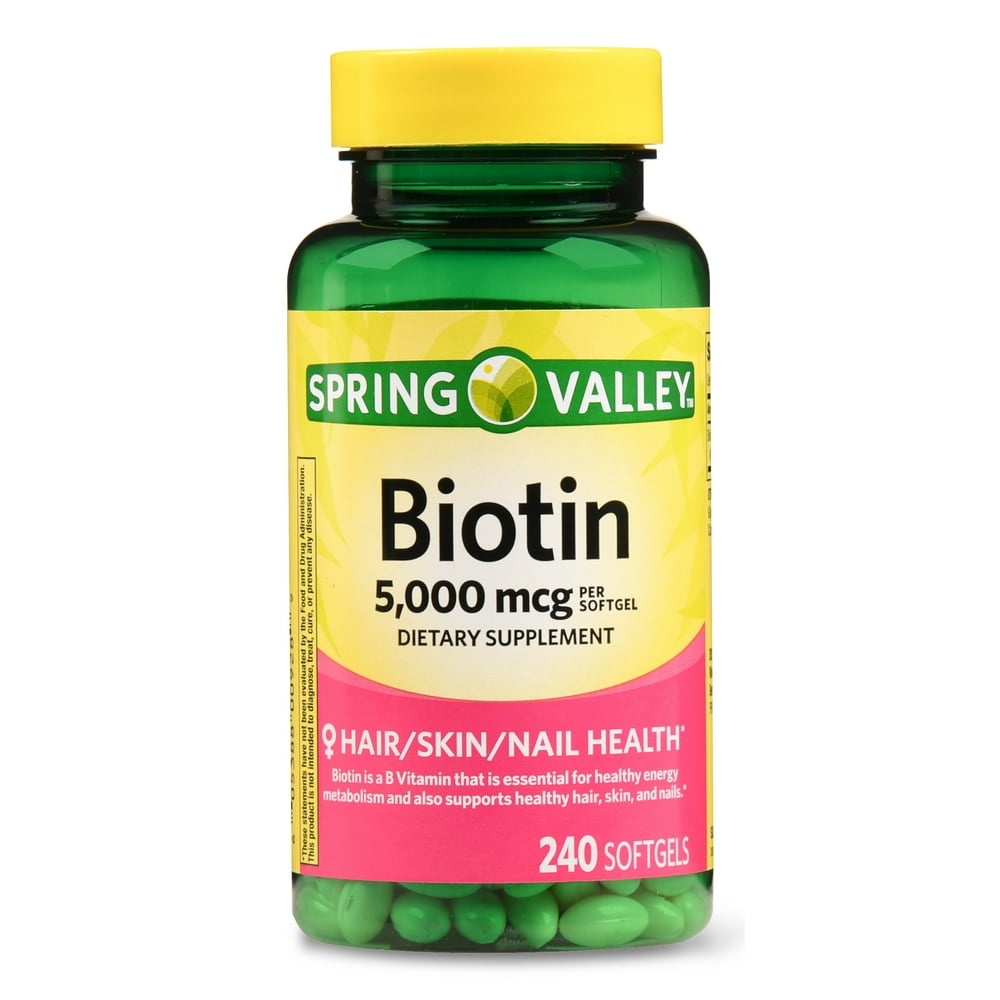 Spring Valley Biotin Dietary Supplement, 5,000 mcg, 240 count