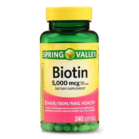 Spring Valley Biotin Softgels, 5000 mcg, 240 Ct