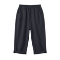 thumbnail image 5 of Binmer Women’s Elastic High Waist Capri Shorts with Pockets,Casual Loose Fit Summer Cropped Pant Dark Gray,Women's Plus M, 5 of 5