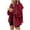 Wine, variant on VEKDONE Waffle Knit Jackets for Women Long Sleeve Button Hoodie Coats Solid Loose Fit Shackets Jacket Oversized Lightweight Hooded Coat with Pockets