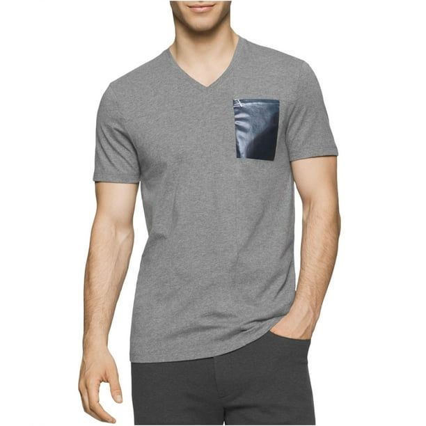Playera básica Calvin Klein con Bolsillo para hombre gris XXL
