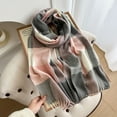 thumbnail image 2 of Womens Scarf Winter Blanket Feel Large Scarves Thick Soft Warm Plaid Chunky Scarfs Pink Free, 2 of 3