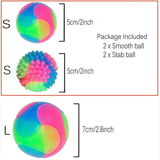 Juguete de pelota para perros y gatos ShuxiuWang pelotas iluminadas pelota de salto LED 2 pelotas lisas 2 pelotas de puntos