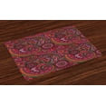 thumbnail image 1 of Ambesonne Colorful Place Mats Set of 4, Traditional Art, Standard Size, Dark Coral Orange Green, 1 of 4