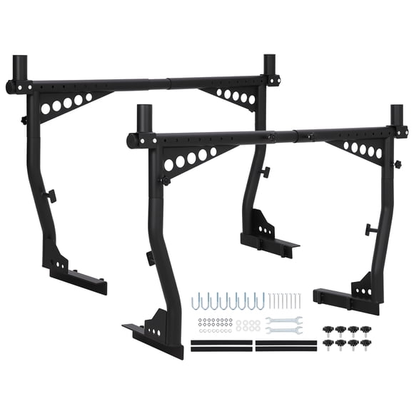 BeesClover Adjustable Heavy Duty Truck Ladder Rack, 35"-67" Universal Pickup Truck Bed Rack, 1000 Lbs No-Drill Roof Rust-Proof Cargo Rack for Kayaks, Lumber, Ladders, Surfboards
