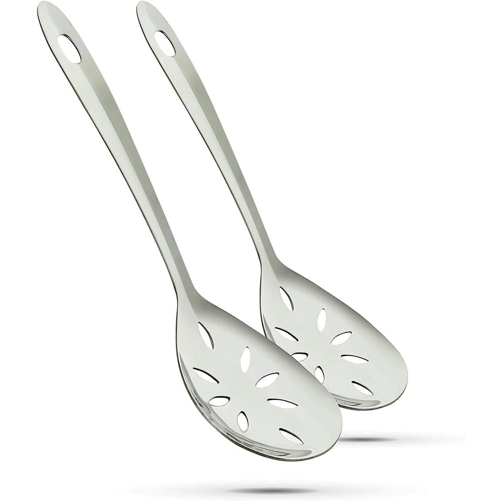 Ram Pro Stainless Steel Slotted Serving Spoon Mirror Finish Perfect for
