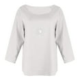 thumbnail image 4 of IROINNID Ladies Long Sleeve T Shirts O-Neck Printing Loose Home Autumn T-shirt Tops,White, 4 of 6