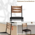 thumbnail image 4 of Studyset Bar Stools, Wooden Barstools, Faux Leather Upholstered Bar Chair with Backrest and Footrest Thick Cushion, Kitchen Breakfast Bar Chairs Counter Height Bar Stools Counter Height Upholstered Ba, 4 of 7
