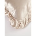 thumbnail image 6 of MOVE OVER Beige Taupe Ruffle Pillowcases Queen, Silky Satin Pillow Cover Set of 2, Luxury Satin Ruffle Pattern, 2 Pack, 6 of 8