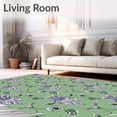 thumbnail image 2 of ODIKA 5'x7' Machine Washable Non-Slip Area Rug, Vintage Damask Swirl Motif Decorative High Traffic Rug, Green, 598370, 2 of 7