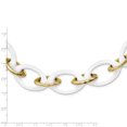 thumbnail image 3 of Collier en Céramique Jaune et Blanc en Acier Inoxydable 20 Po, 3 of 3