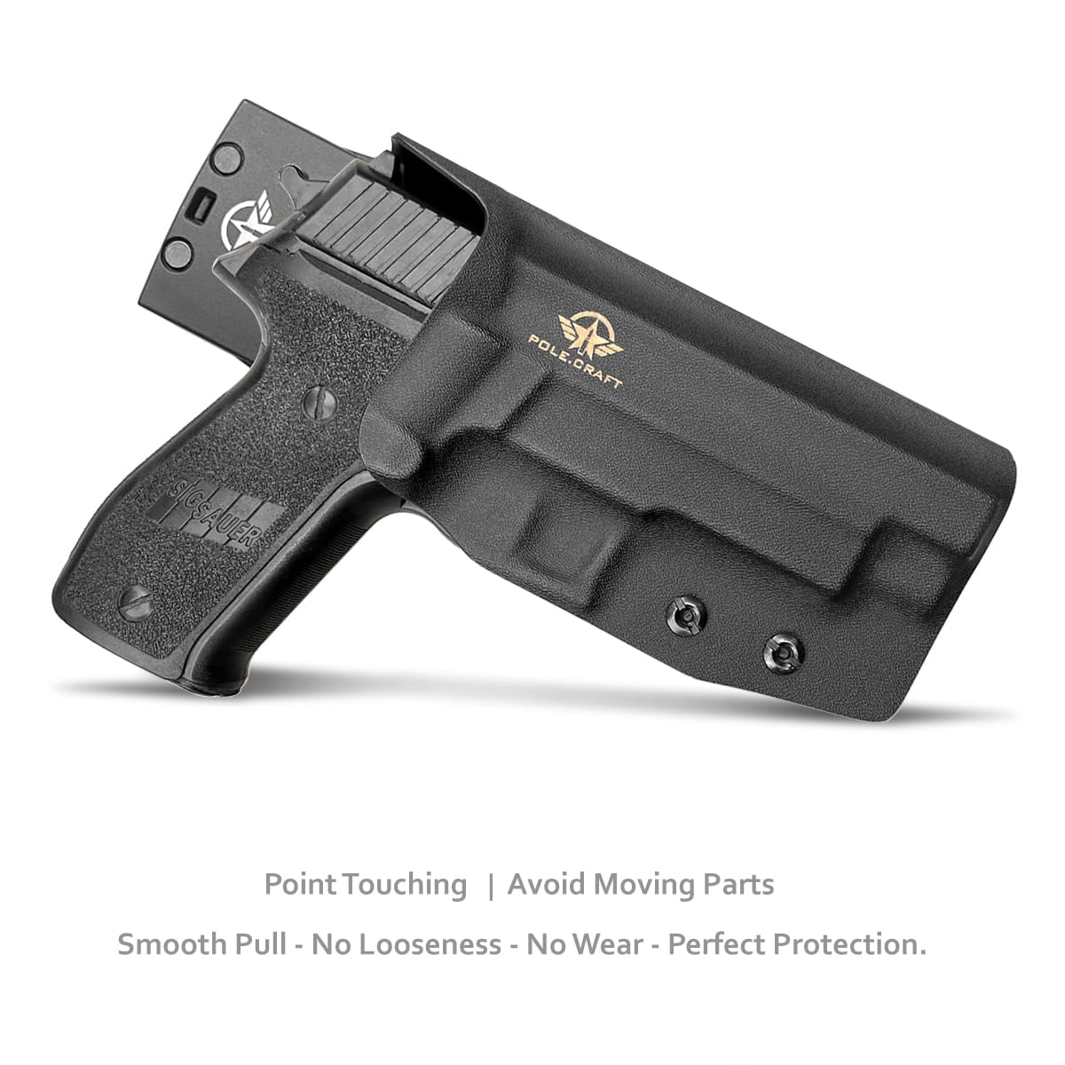 Sig P226 Holster OWB Kydex Holster Custom Fit: Sig Sauer P226 Full Size 4.4'' Barrel Pistol Case - Outside Waistband Carry / 1.5-2 Inch Belt Clip (Black, Right)