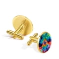 thumbnail image 3 of Tie Dye Men's Stainless Steel Cufflinks Set for Formal Attire, Wedding or Business evento, 3 of 6