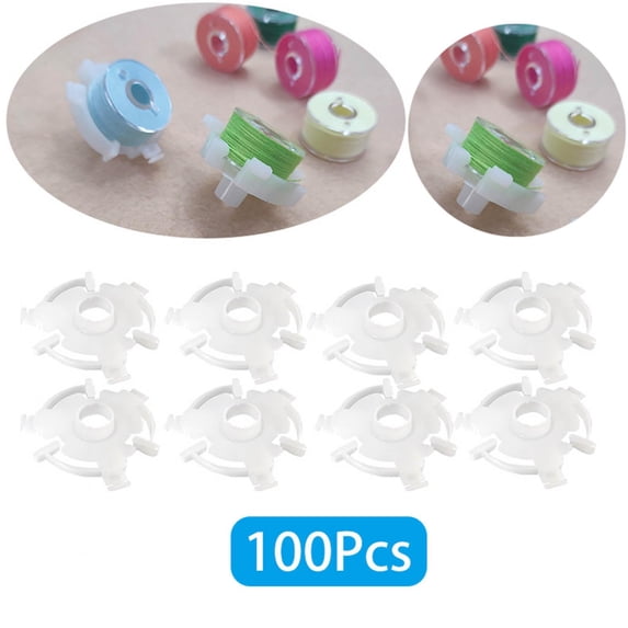 100 Pieces Bobbin Clamp Clips Holder, Clear Convenient with Sufficient Quantity Sewing for Daily Spool Storage Sewing Machines