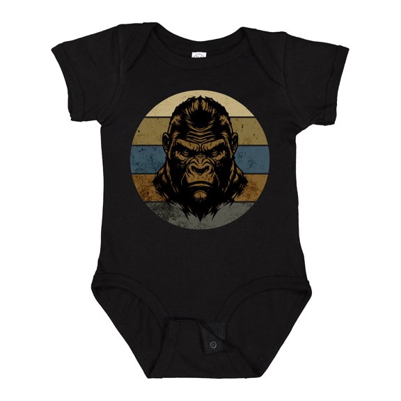 Inktastic Funny Gorilla Retro Sunset Boys Baby Bodysuit