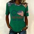 thumbnail image 2 of Trgacdwlo 1776-2026 Flag Print 250th Anniversary USA Shirt Independence Day Fourth of July Shirts for Women Patriotic Short Sleeved Tunic Tops for Women, 2 of 4