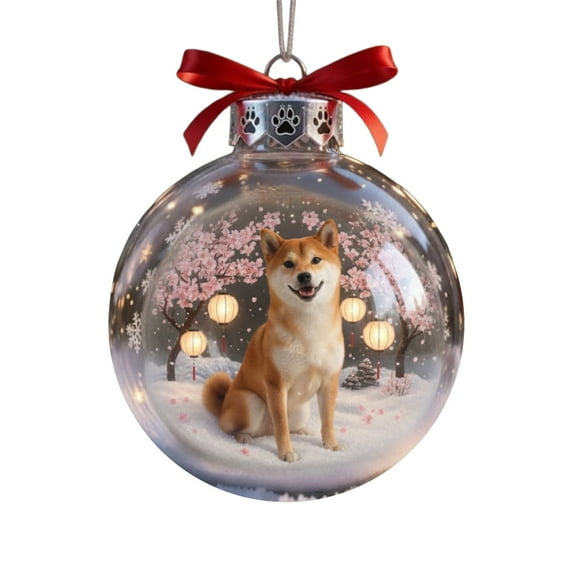 Cute Christmas Ornaments,Cute Dog Flat Acrylic Decoration 8Cm,J,J