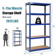 thumbnail image 2 of Gymax 4PCS 72'' Metal 5-Tier Garage Storage Rack Shelf Adjustable Freestanding Blue, 2 of 9