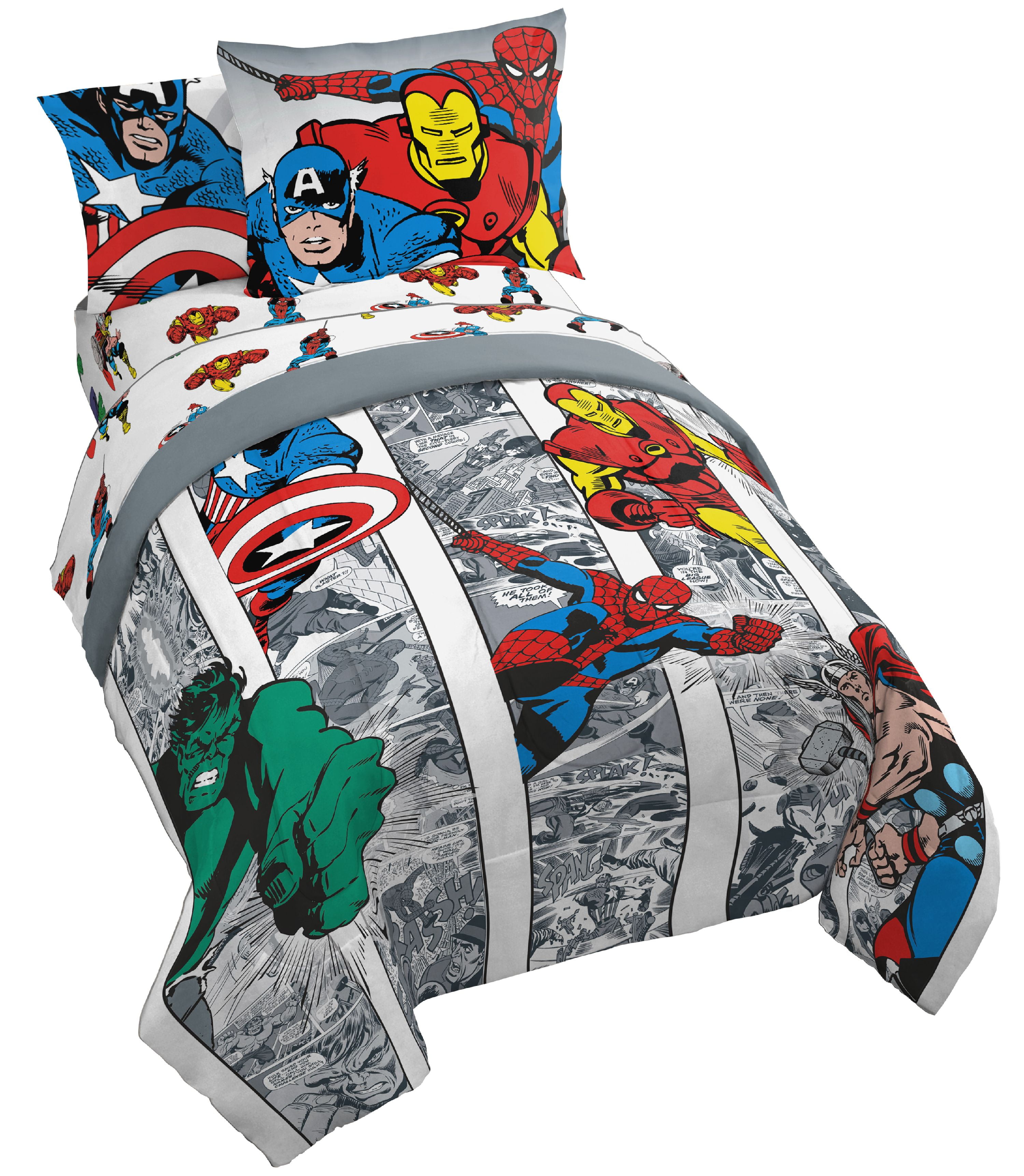 New Marvel Avengers Full Size Bed Sheet Set 4 Piece Superhero Bedding 