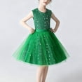 thumbnail image 6 of AHTJRT Flower Girl Dresses Sleeveless Sequin Sparkly Tulle Dress Wedding Pageant Princess Birthday Fancy Tween Girl Dresses Green 11-12 Years, 6 of 9