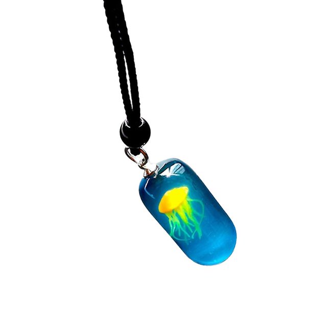 Lindo Animal Marino Collar Largo Luminoso Medusa Colgante Collar Joyería