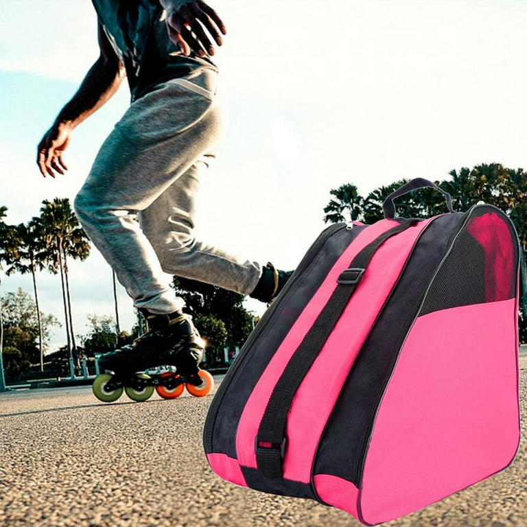 Breathable Skate Carry Bag Case for children roller Skates Inline Skates Ice Skates Sports Skating Bag for Children girls and boys Rose Pink Walmart