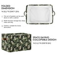 thumbnail image 3 of WOBOGO Green Leaf Sloth Pattern Square Storage Basket with Waterproof Canvas and PE Lining Durable PU Leather Handles 14.2×10.2×8.3in, 3 of 9