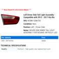 thumbnail image 2 of Left Driver Side Tail Light Assembly - Compatible with 2012 - 2017 Kia Rio 2013 2014 2015 2016, 2 of 2