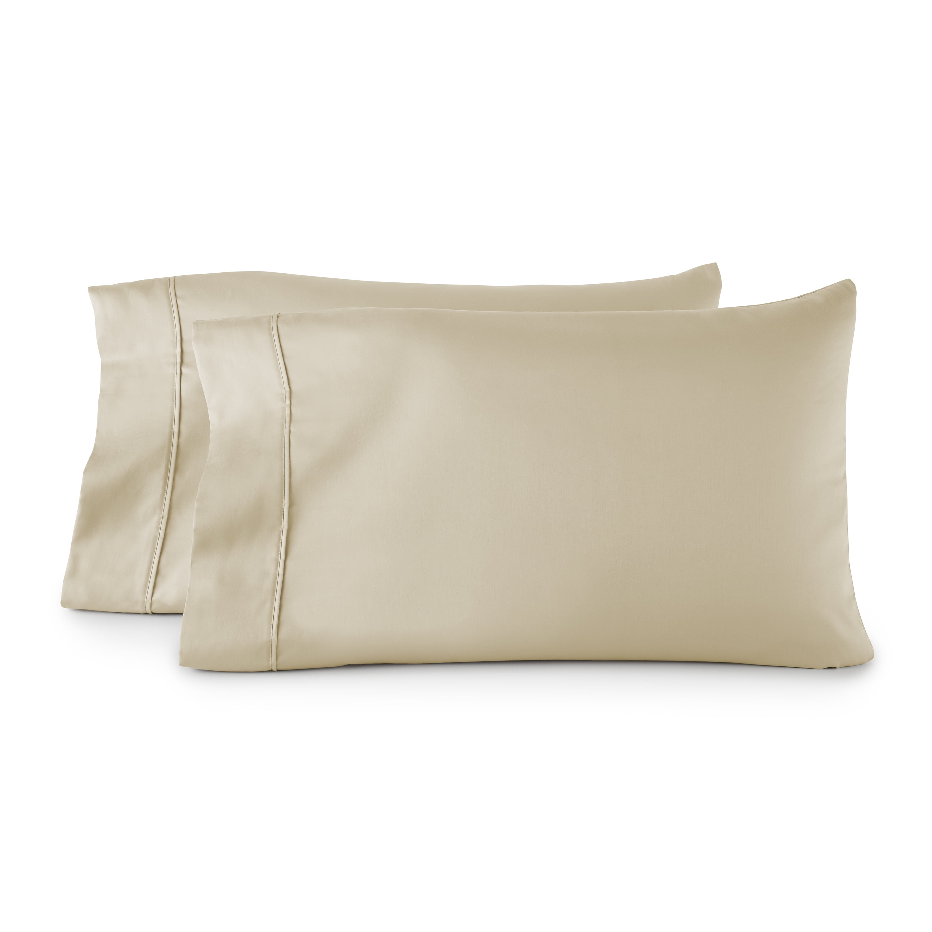 Better Homes & Gardens 2-Piece 300 Thread Count Almond Biscuit Cotton Sateen Pillowcase Set, Standard/Queen