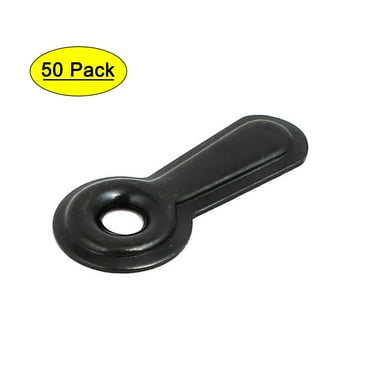 Uxcell 20mmx9mm Metal Ridged Photo Frame Hanger Turn Button Black 50Pcs