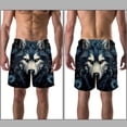 thumbnail image 3 of luoweisi Men's Beach Shorts Quick Dry Swim Trunks with Mesh Lining Wolf M, 3 of 5