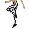 thumbnail image 4 of Black and White Optical Illusion Leggings Size: L for Women | FIERCEPULSE, 4 of 8