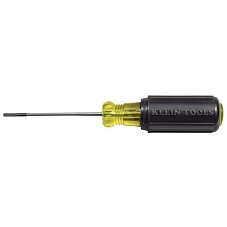 

Klein Tools 612-4 Screwdriver Flat Head Terminal Block Screwdriver 1/8-Inch Cabinet Tip 4-Inch Round Shank TB-DIN
