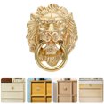 thumbnail image 1 of Minkissy Decorative Front Door Hardware Lion Head Door Knocker Golden 1Set, 1 of 6