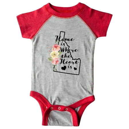 

Inktastic Idaho Home is Where the Heart is with Watercolor Floral Gift Baby Boy or Baby Girl Bodysuit