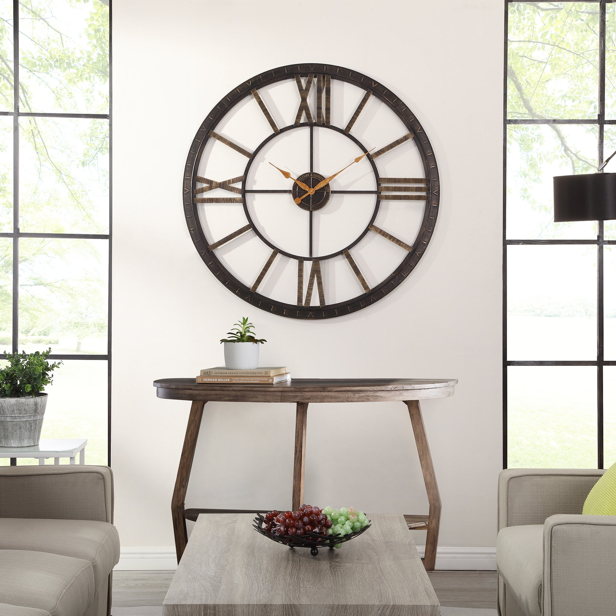 FirsTime & Co White American Designed White Big Time Clock 40 x 2 x 40 inches 