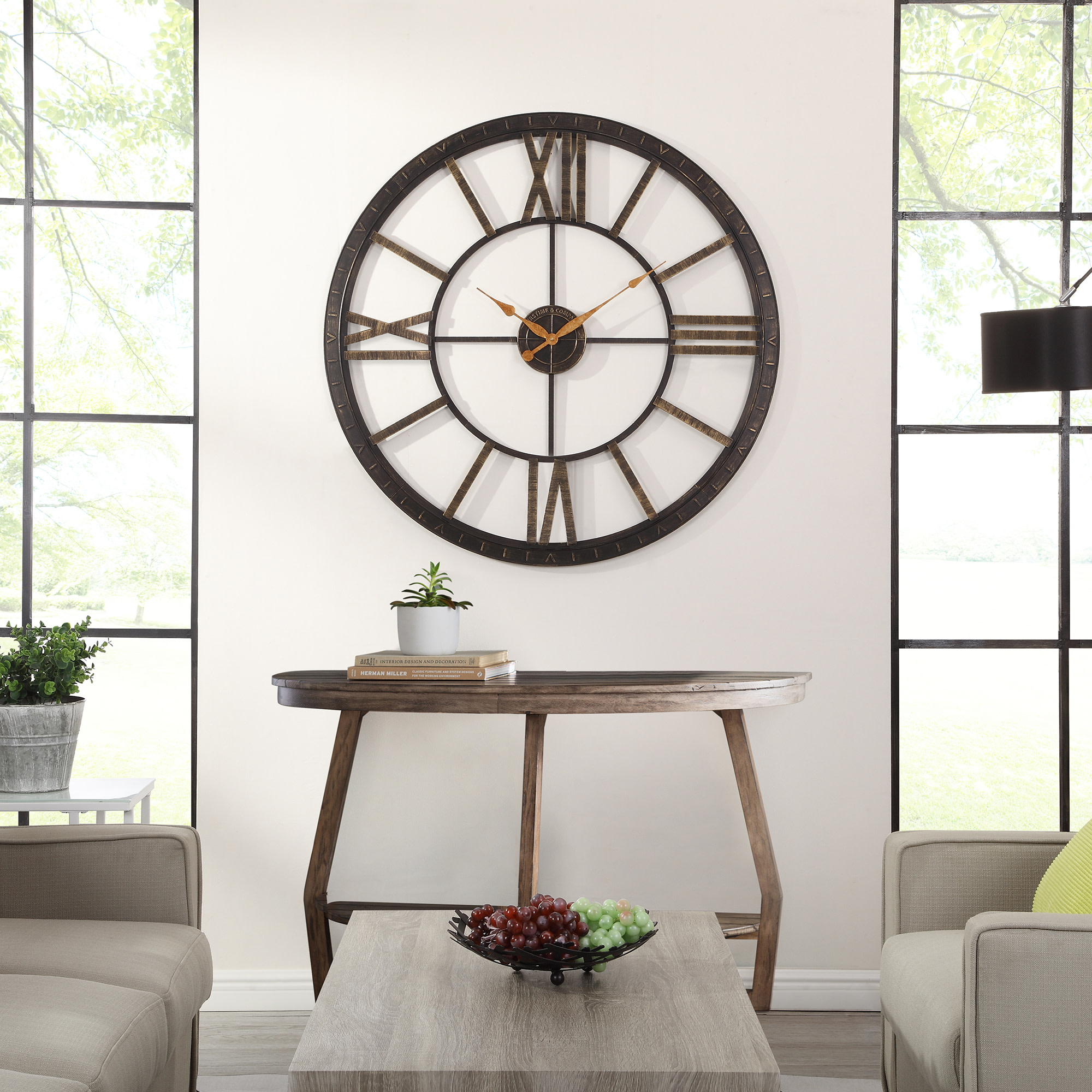 FirsTime & Co. Bronze Big Time Wall Clock, Modern, Analog, 40 x 2 x 40 in - image 3 of 8