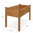 thumbnail image 2 of 48x24x30in Raised Garden Bed, Elevated Wood Planter Box Stand for Backyard, Balcony, Patio w/Bed Liner, 200lb Capacity - Acorn Brown, 2 of 5
