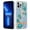 Cyan, variant on Case for iphone 13 transparent Phone case with a flower pattern, a sturdy ring stand and a protective shell.