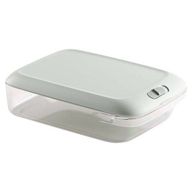 Food Storaging Box Portable Transparent Breathable Fish Fruit Organizing Container Household Kitchen Refrigerator Case Green Small