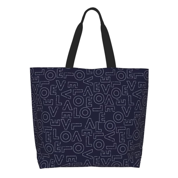 Easygdp LOVE Bolsas Tote para Mujer, Bolsos de Hombro para Viaje, Bolsos de Mano de Gran Capacidad para Compras y Trabajo